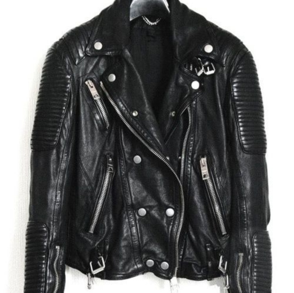 Burberry leather moto jacket